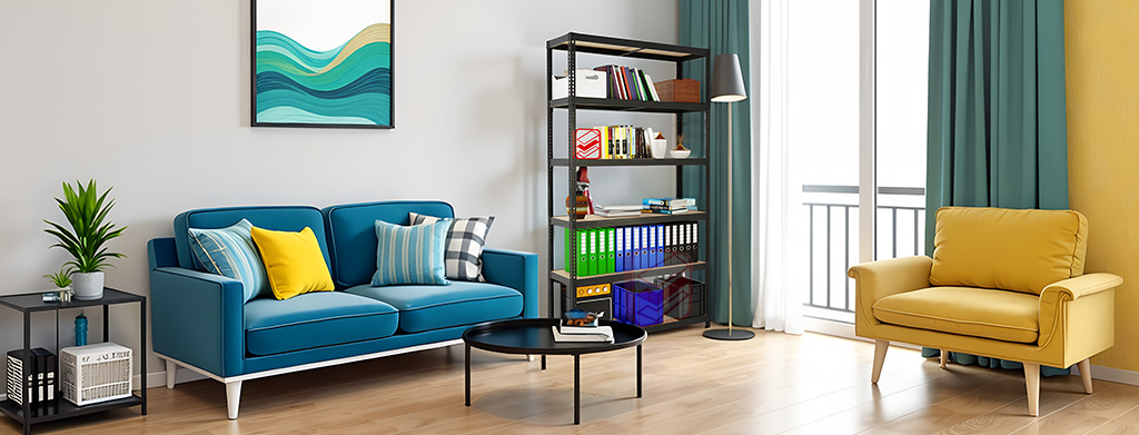 Стеллаж для книг в интерьере комнаты - фото Стеллажин